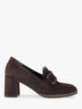 Gabor Samantha Suede Heeled Loafers, Chocolate