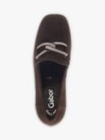 Gabor Samantha Suede Heeled Loafers, Chocolate