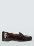 John Lewis Pennie Patent Leather Penny Loafers, Bordeaux