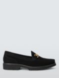 John Lewis Orella Nubuck Snaffle Trim Loafers, Black