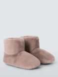 John Lewis Faux Fur Babouche Slipper Boots, Taupe