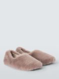 John Lewis Faux Fur Babouche Ballerina Slippers, Taupe