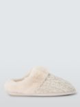 John Lewis Chenille Mule Slippers, Oatmeal