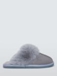 John Lewi Microsuede Fluffy Faux Fur Mule Slippers, Grey