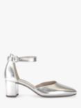 Gabor Gala Metallic Leather Pointed Courts, SIlver