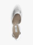 Gabor Gala Metallic Leather Pointed Courts, SIlver