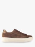 Gabor Camrose Wide Fit Suede Trainers, Cacao/Bronze