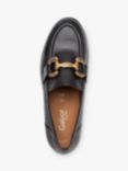 Gabor Dupri Wide Fit Leather Loafers, Black/Dark Gold