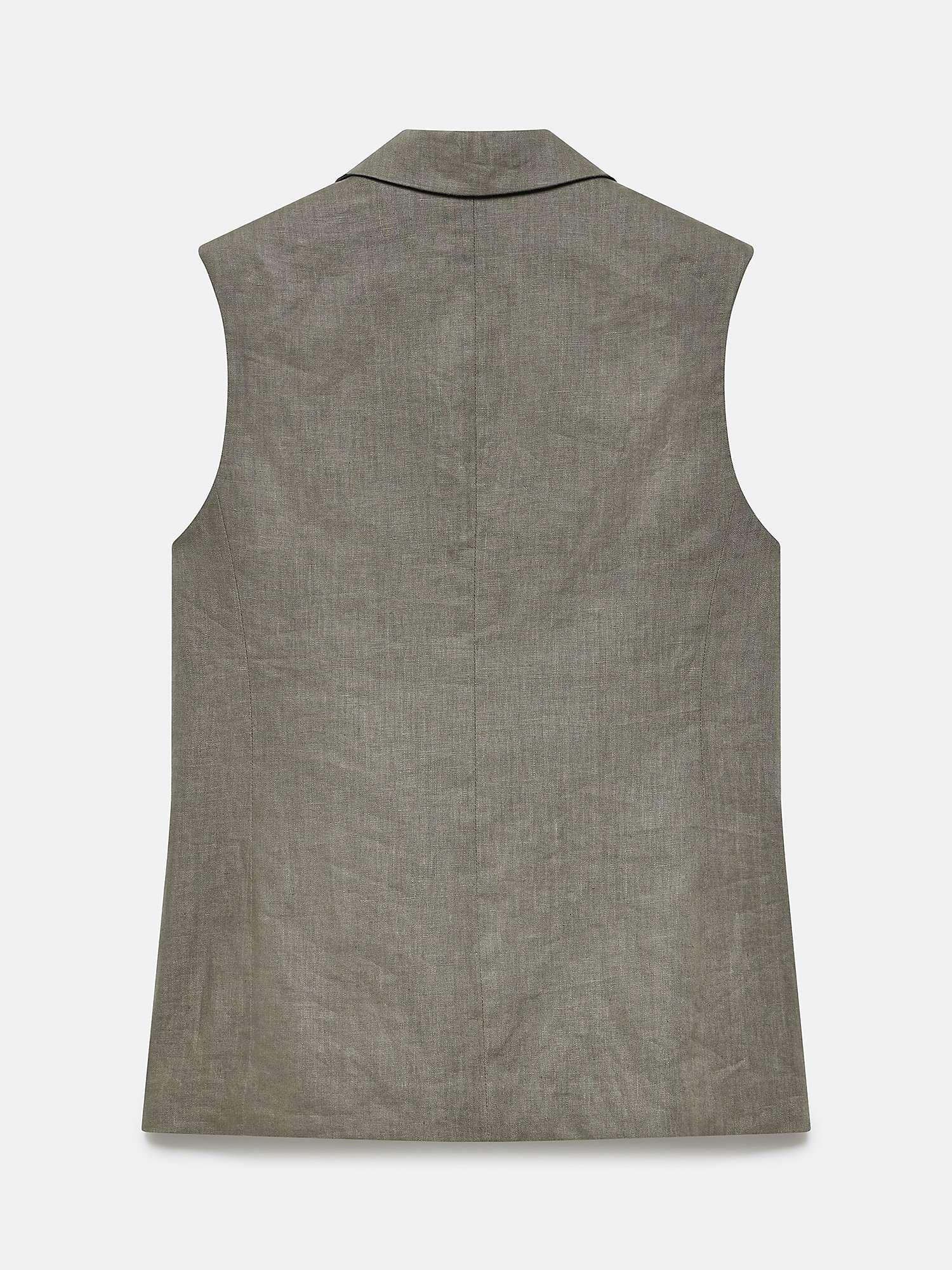 Buy Mint Velvet Longline Linen Waistcoat, Khaki Online at johnlewis.com
