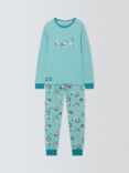 Brand Threads Kids' Bluey Cotton Pyjamas, Blue Teal