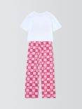 Brand Threads Barbie Check Long Pyjama Set, Pink Mid