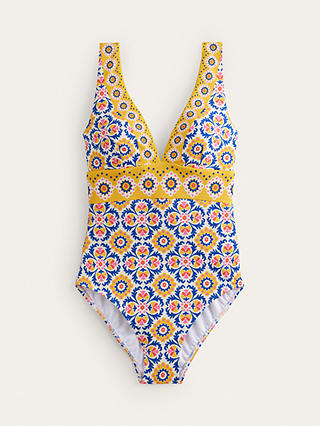 Boden Porto V-Neck Swimsuit, Mosaic Tile