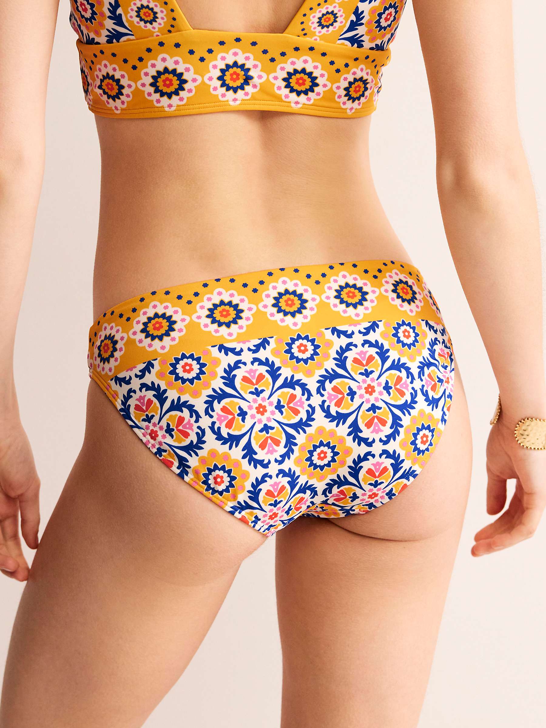 Buy Boden Classic Mosaic Tile Bikini Bottoms, Gold/Multi Online at johnlewis.com