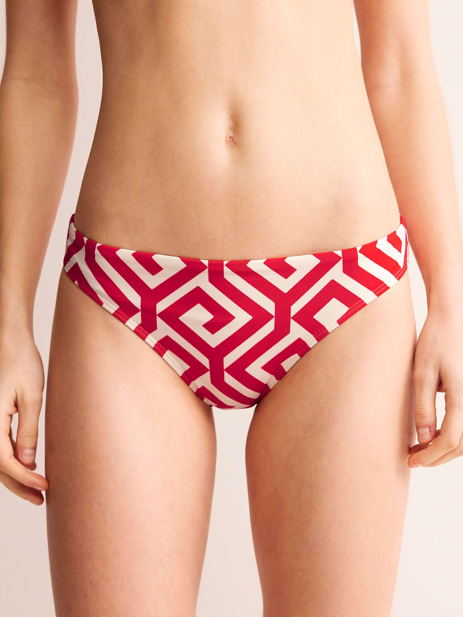 Buy Boden Maze Print Bikini Bottoms, Flame Scarlet Online at johnlewis.com