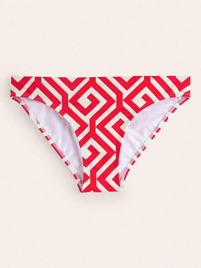 Boden Maze Print Bikini Bottoms, Flame Scarlet
