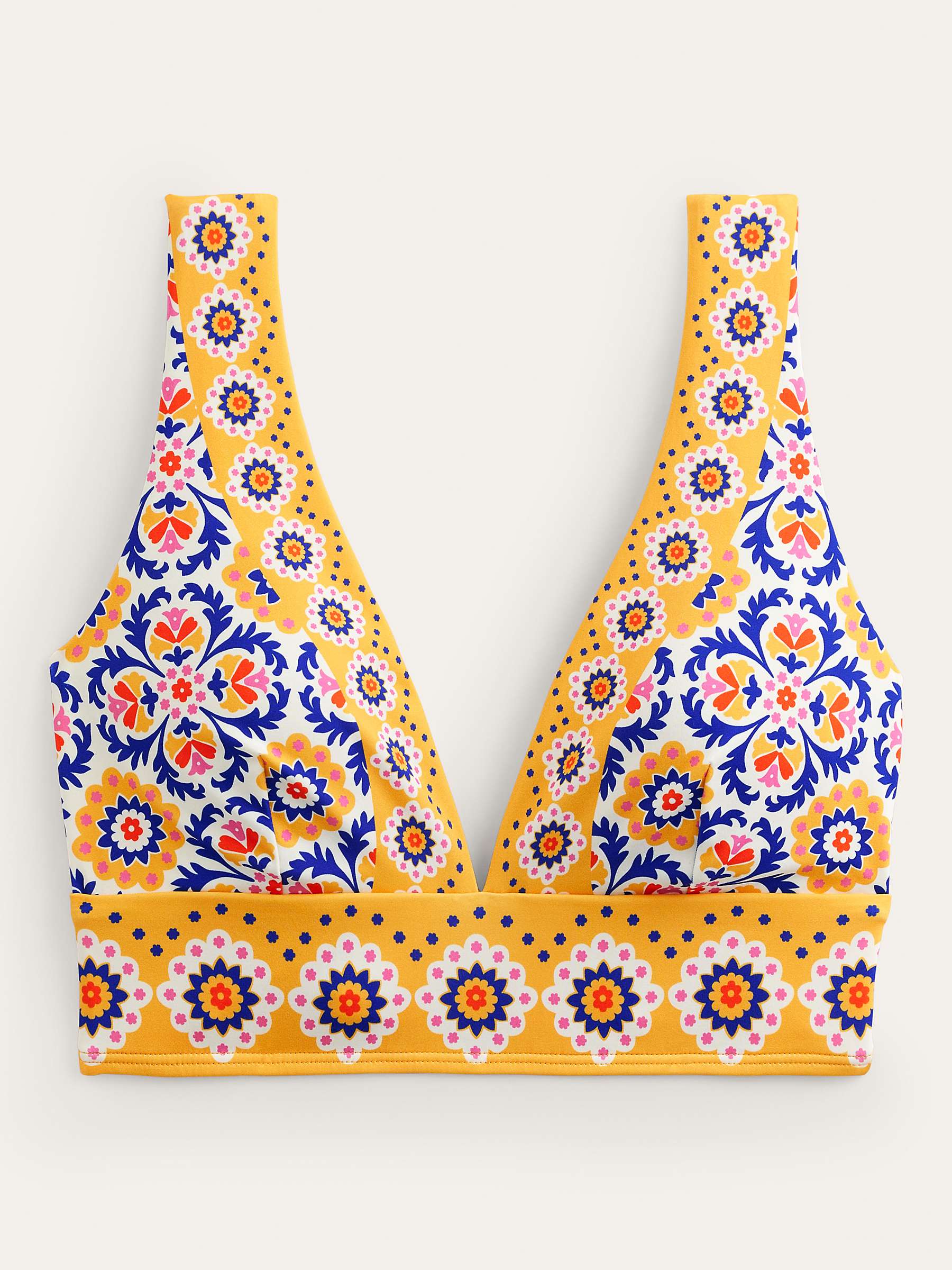 Buy Boden Porto Bikini Top, Gold/Mosaic Tile Online at johnlewis.com