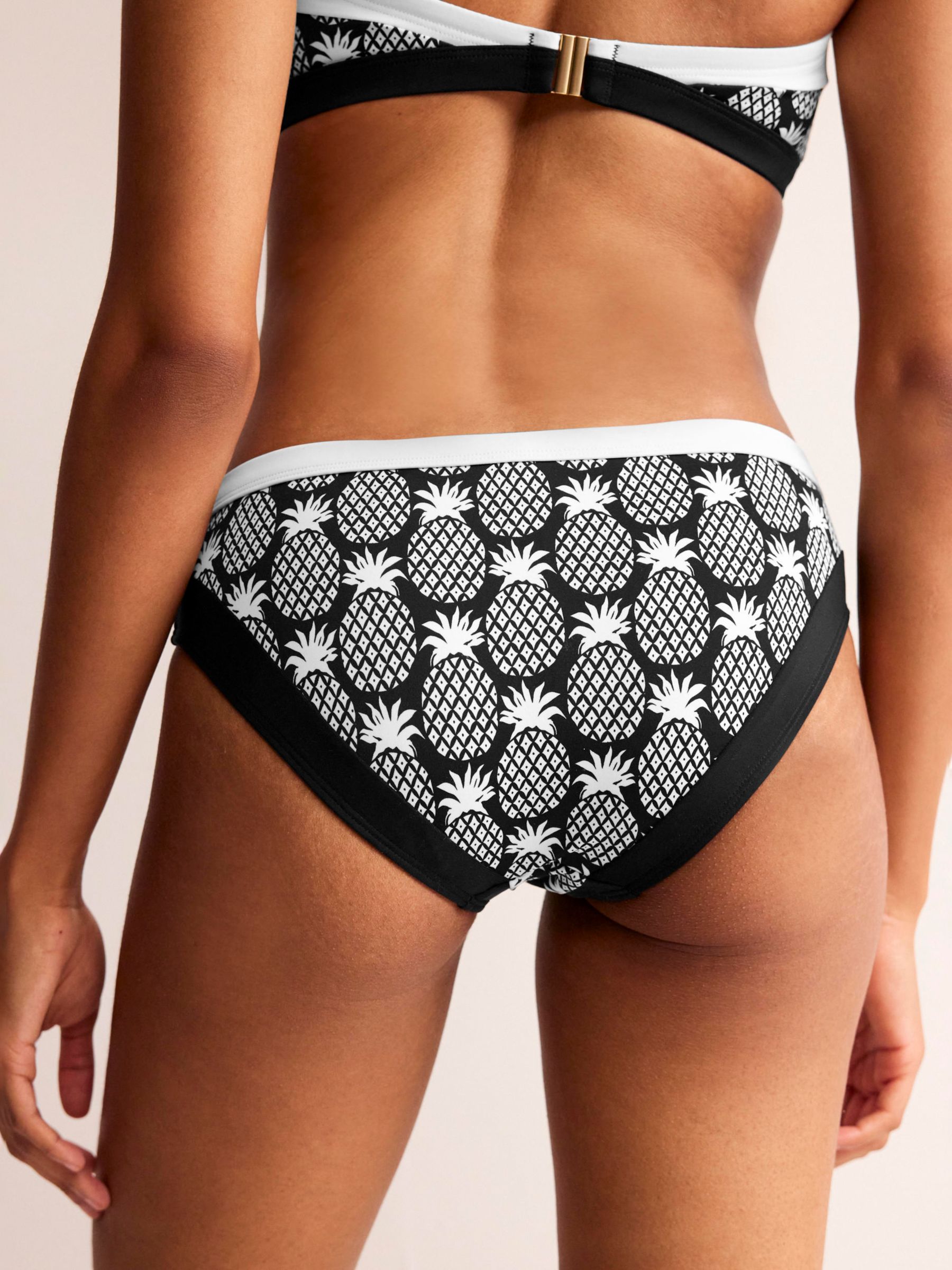 Boden Santorini Bikini Bottoms, Black/Pineapple Geo, 16