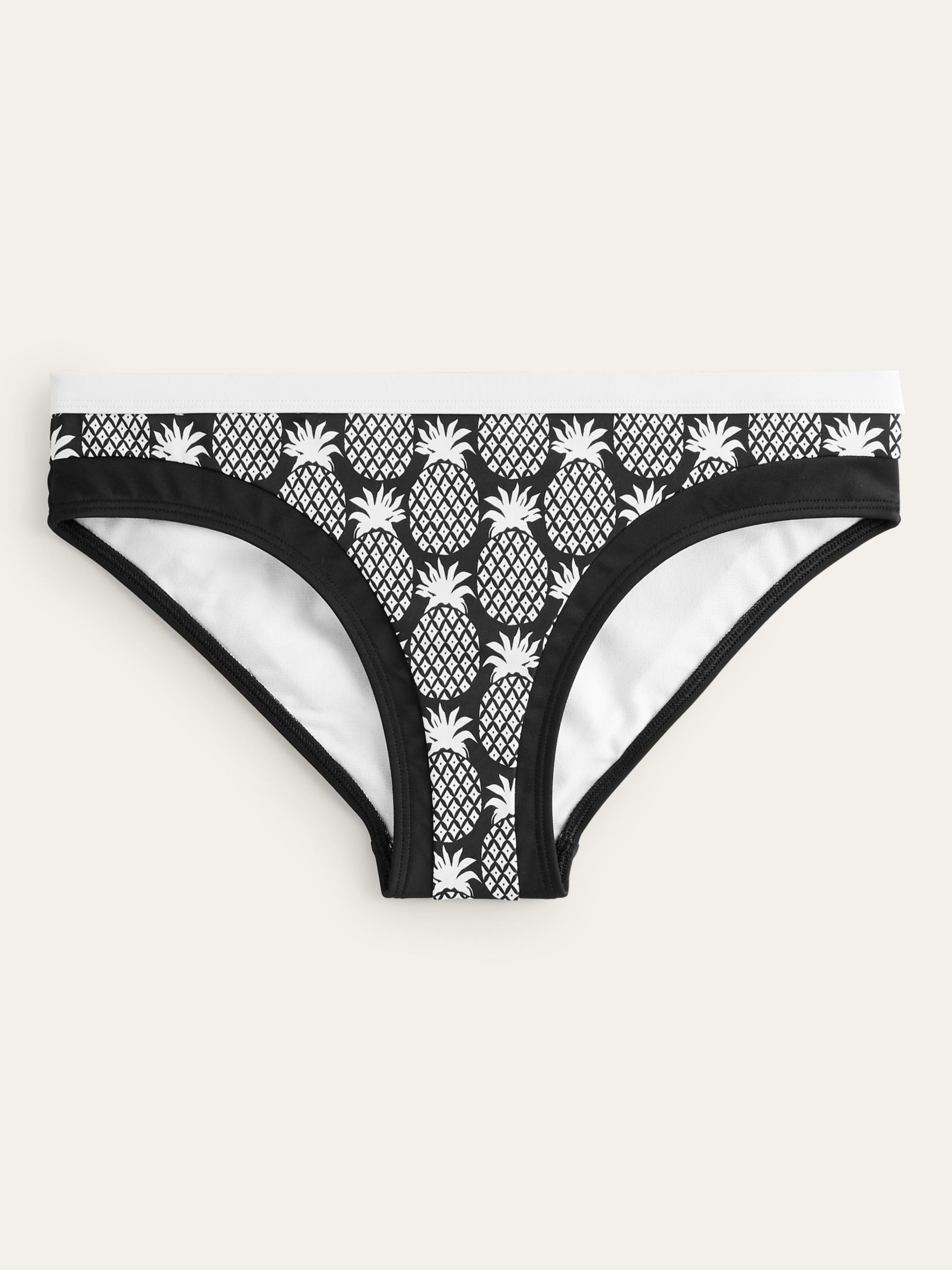 Boden Santorini Bikini Bottoms, Black/Pineapple Geo, 16
