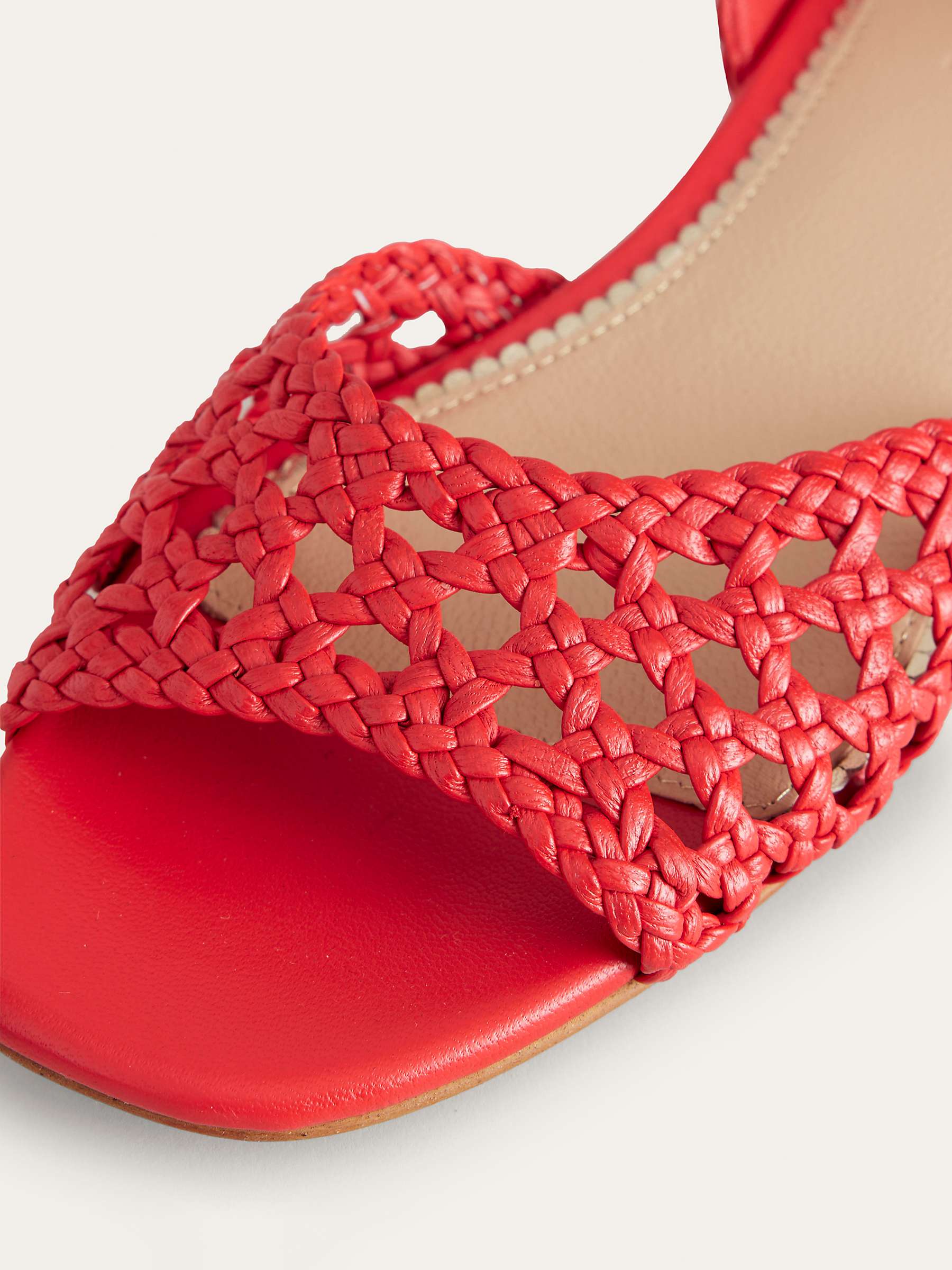 Buy Boden Woven Flat Sandals, Post Box Red Online at johnlewis.com