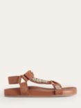 Boden Embellished Leather Sandals, Tan
