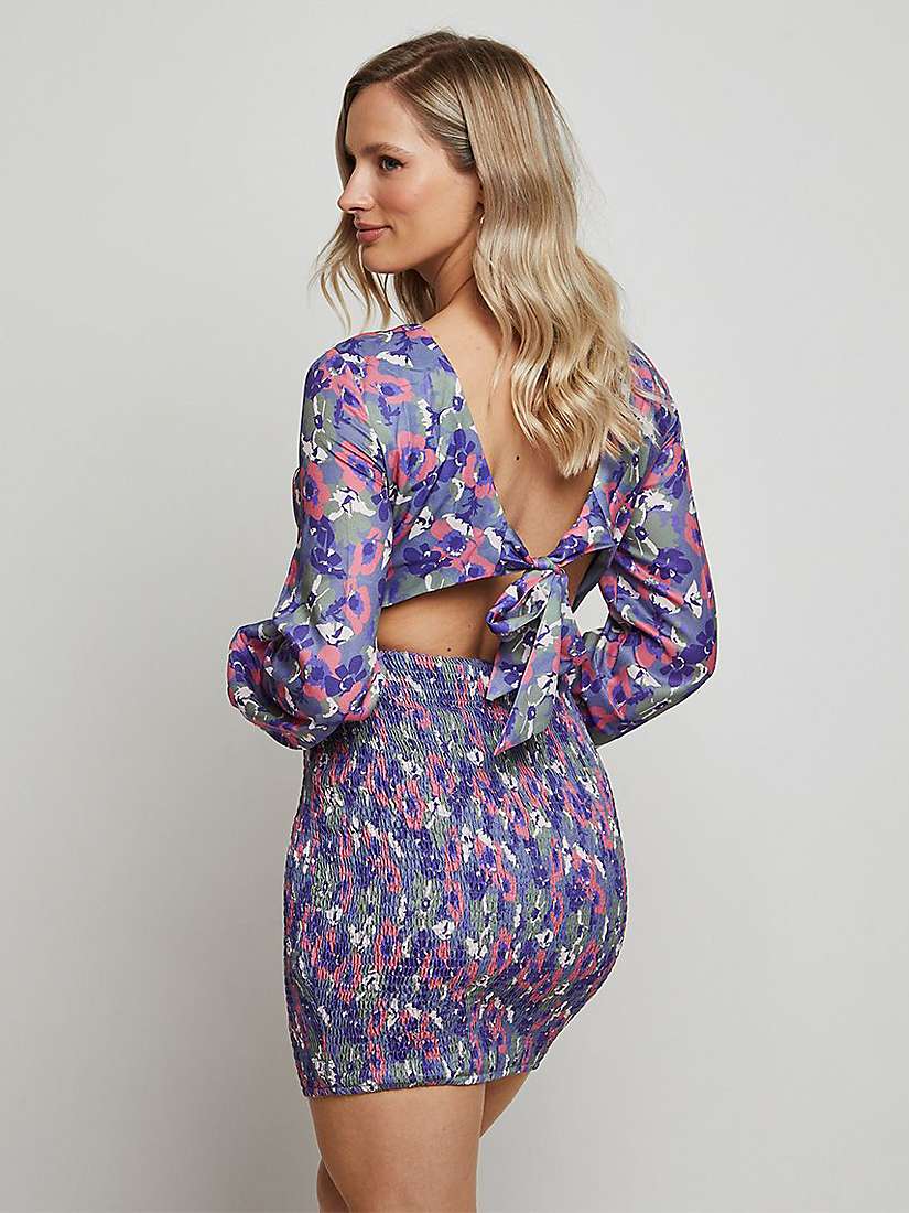 Buy Chi Chi London Long Sleeve Floral Mini Dress, Multi Online at johnlewis.com