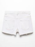 Mango Kids' Isa Frayed Denim Shorts, White