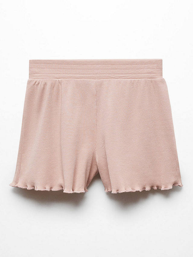 Mango Kids' Jolie Ruffle Hem Shorts, Pink