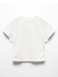 Mango Kids' Monti Gathered Seam T-Shirt, Natural White