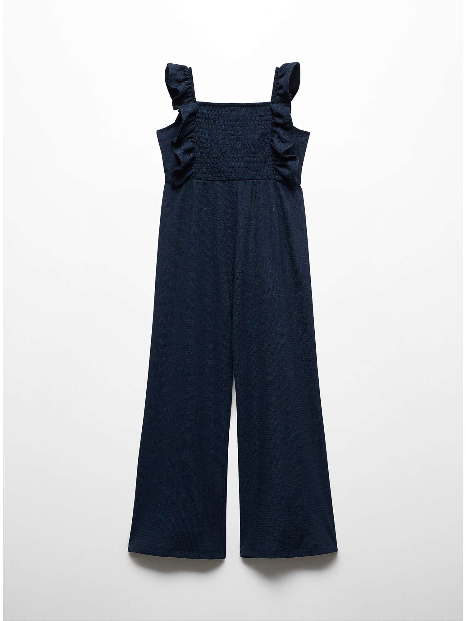 Buy Mango Kids' Crochi Embroidered Bodice Frill Jumpsuit, Navy Online at johnlewis.com