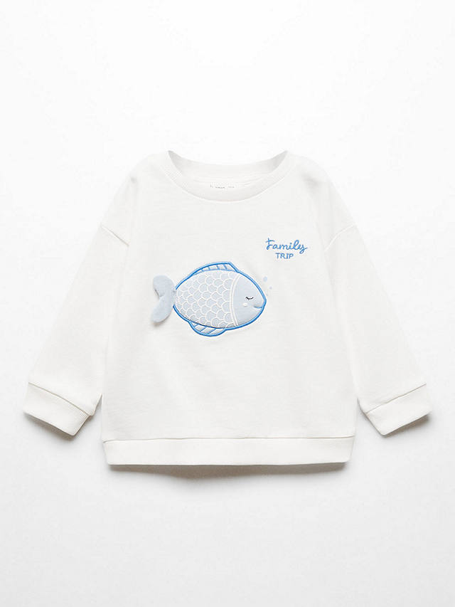 Mango Baby Family Trip 3D Fish Sweatshirt, Neutral