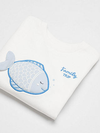 Mango Baby Family Trip 3D Fish Sweatshirt, Neutral