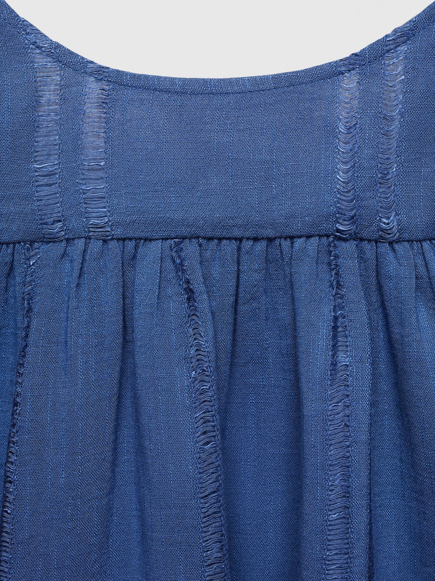 Mango Kids' Golfet Ruffle Slit Dress, Blue, 10 years