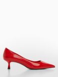 Mango Rocky Kitten Heel Court Shoes, Red