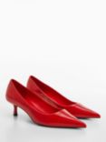 Mango Rocky Kitten Heel Court Shoes, Red