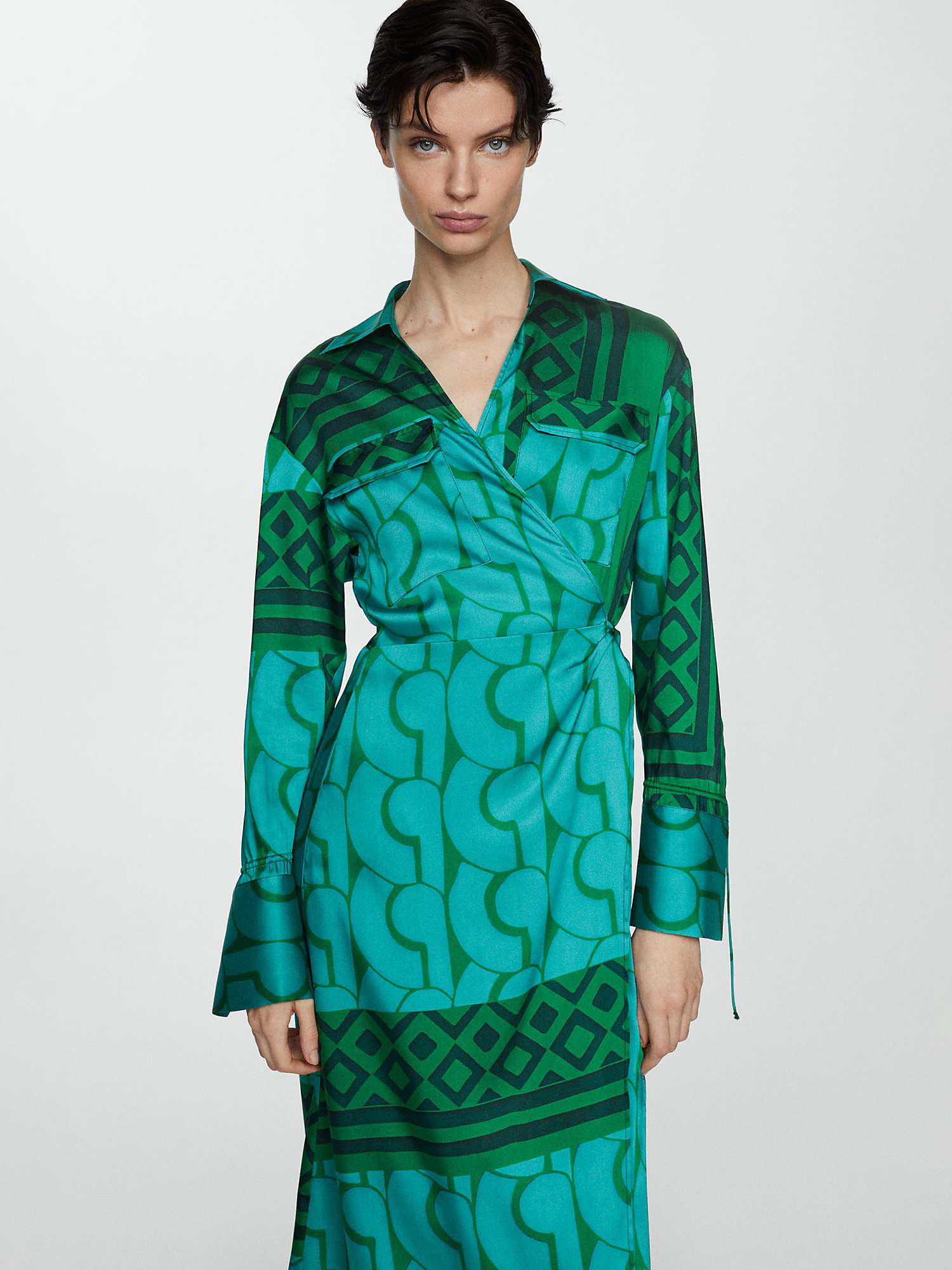 Buy Mango Monik Wrap Midi Dress, Blue Online at johnlewis.com