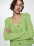 Mango Sito Crochet Cardigan, Green