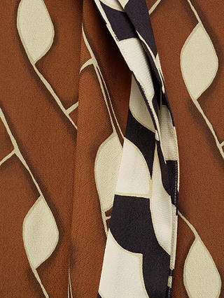 Mango Cumbia Abstract Print Midi Skirt, Brown/Multi