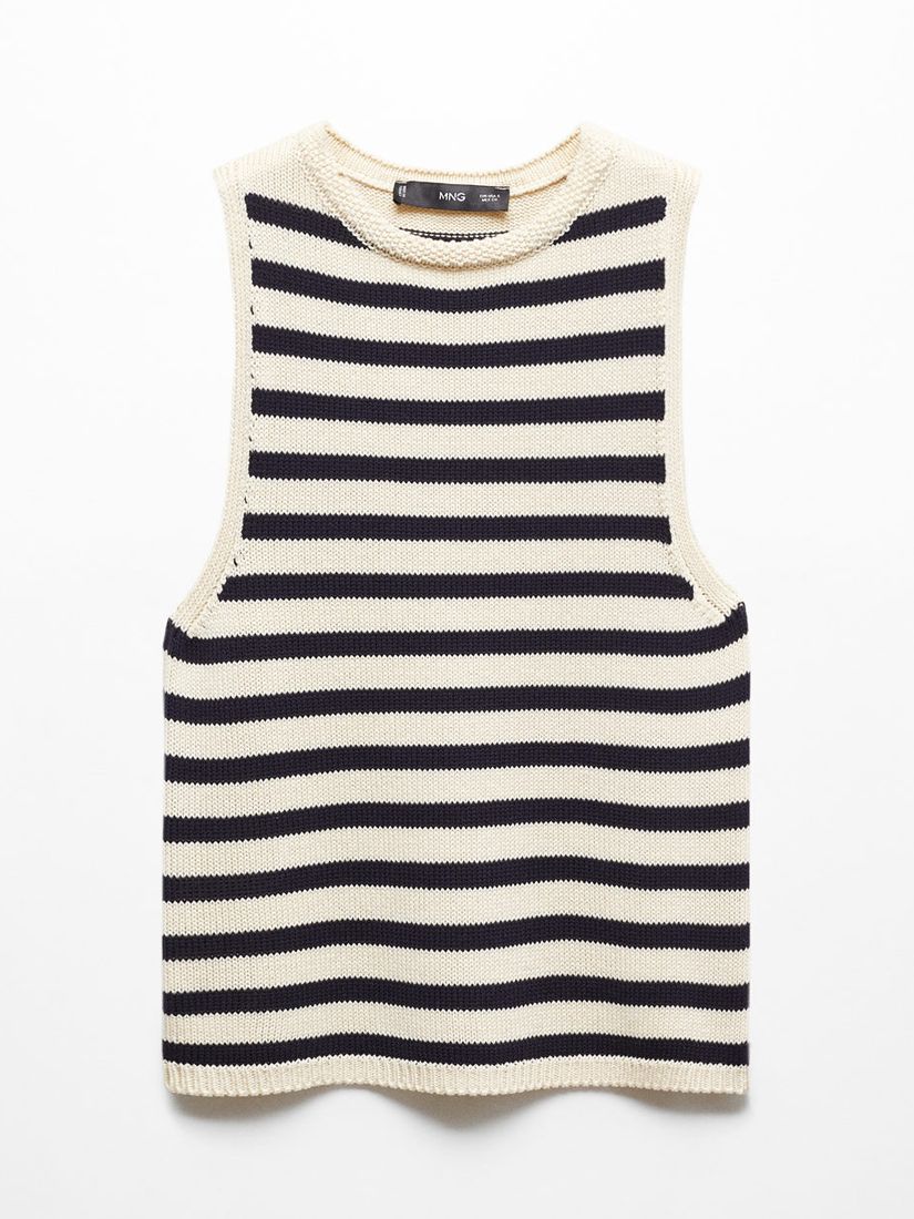 Buy Mango Eliot Round Neck Knitted Top, Navy Online at johnlewis.com