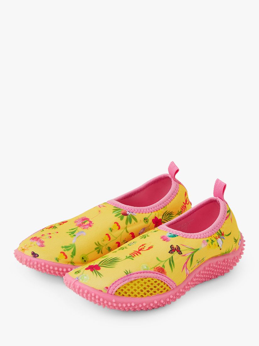 Buy Angels by Accessorize Kids' Floral Butterfly Print Swim Shoes, Yellow Online at johnlewis.com