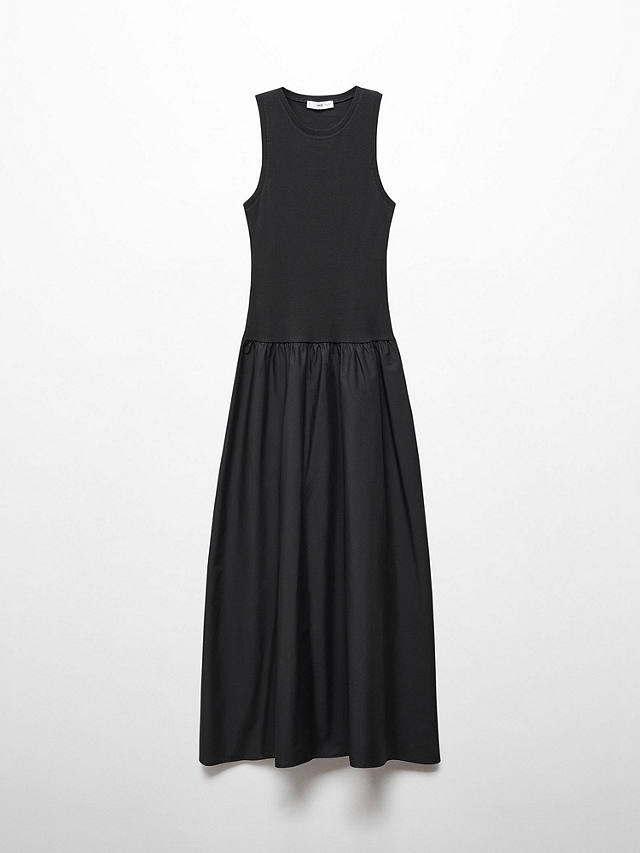 Mango Valvi Ribbed Top Maxi Dress, Black