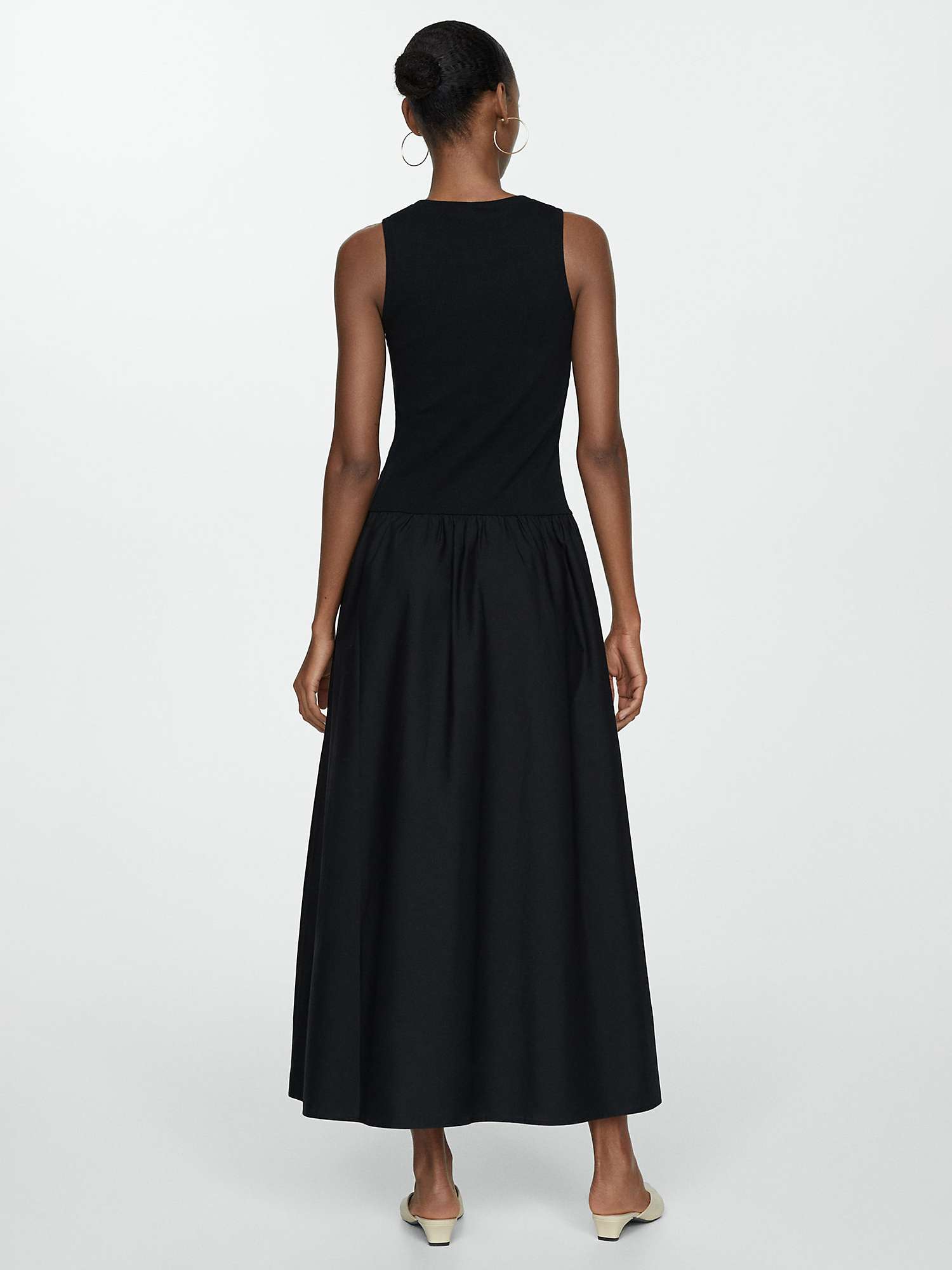 Buy Mango Valvi Ribbed Top Maxi Dress, Black Online at johnlewis.com