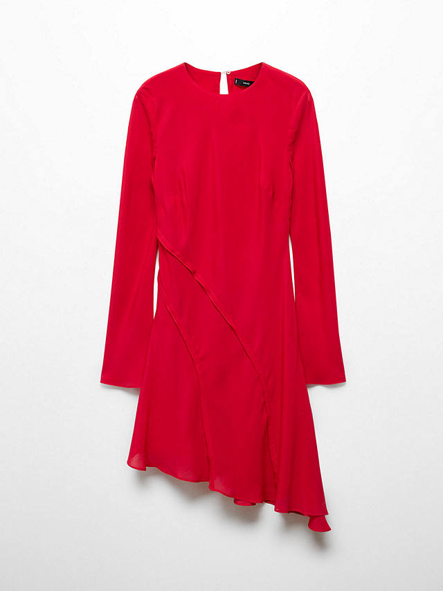 Mango Volare Asymmetric Hem Mini Dress, Red