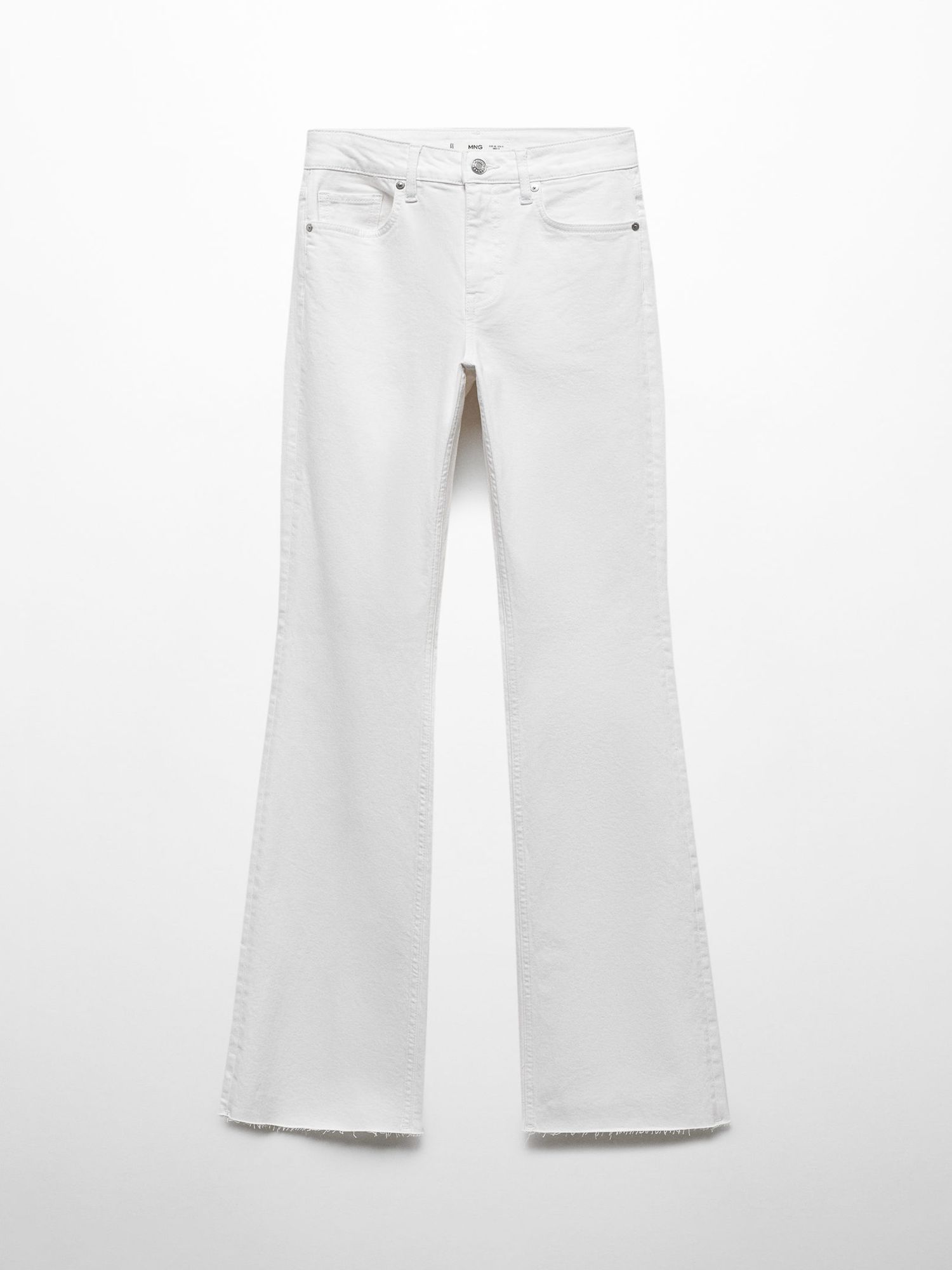 Mango Fiona Flared Jeans, White, 10
