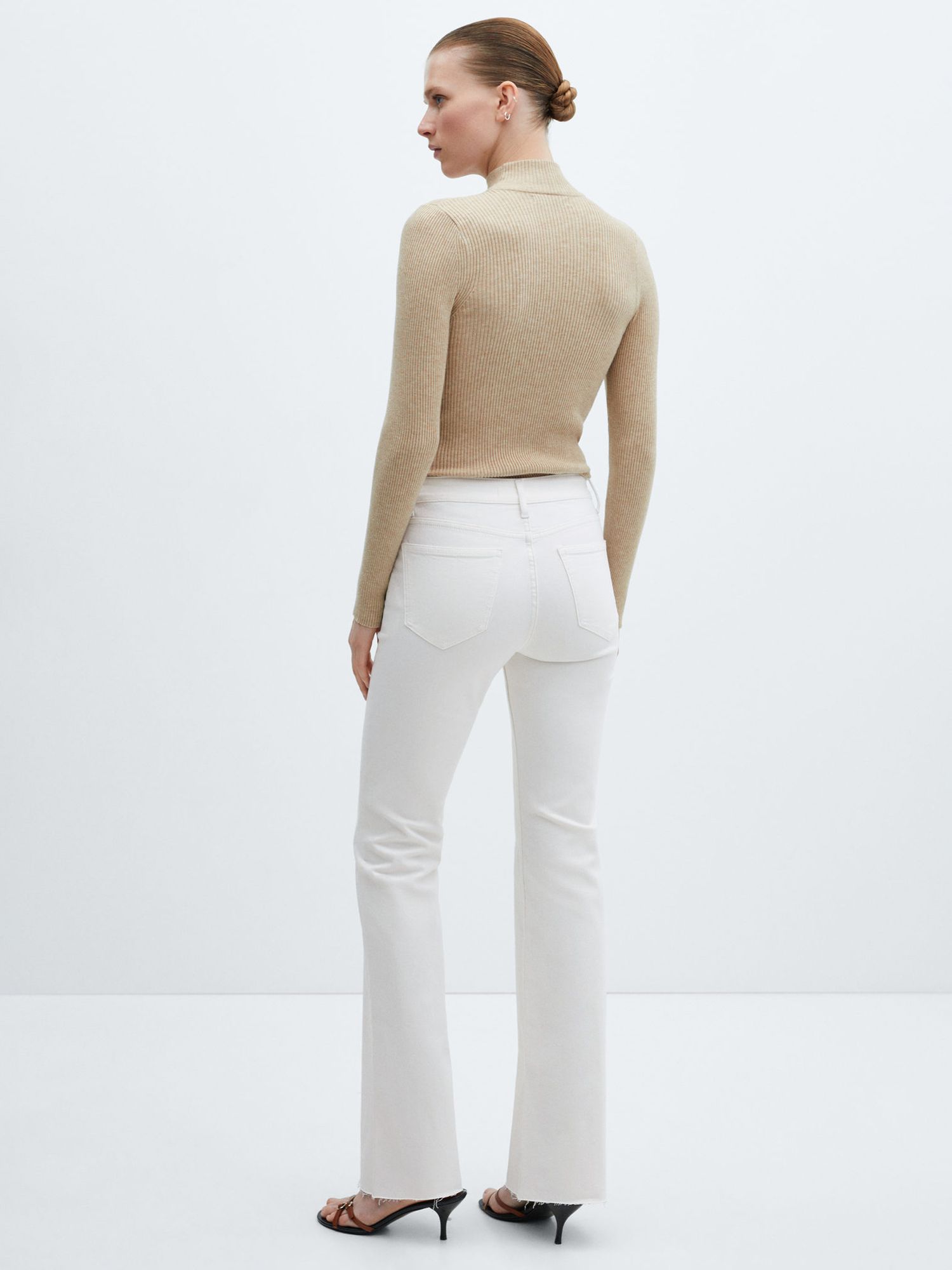 Buy Mango Fiona Flared Jeans, White Online at johnlewis.com