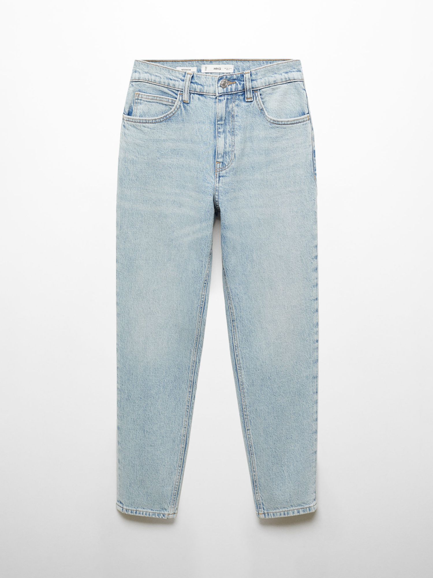 Mango Mom Comfort High Rise Jeans, Open Blue, 10