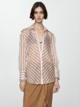 Mango Striped Long Sleeve Shirt, Natural White