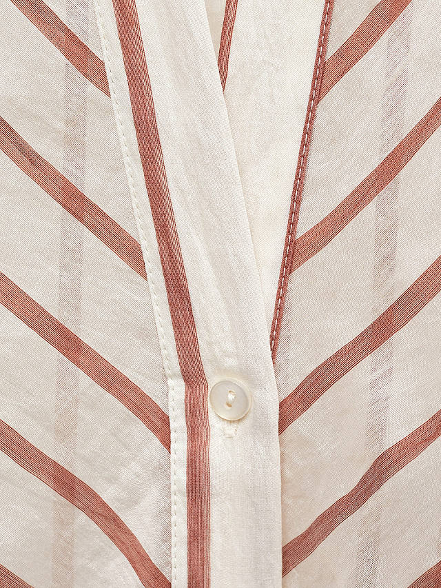 Mango Striped Long Sleeve Shirt, Natural White