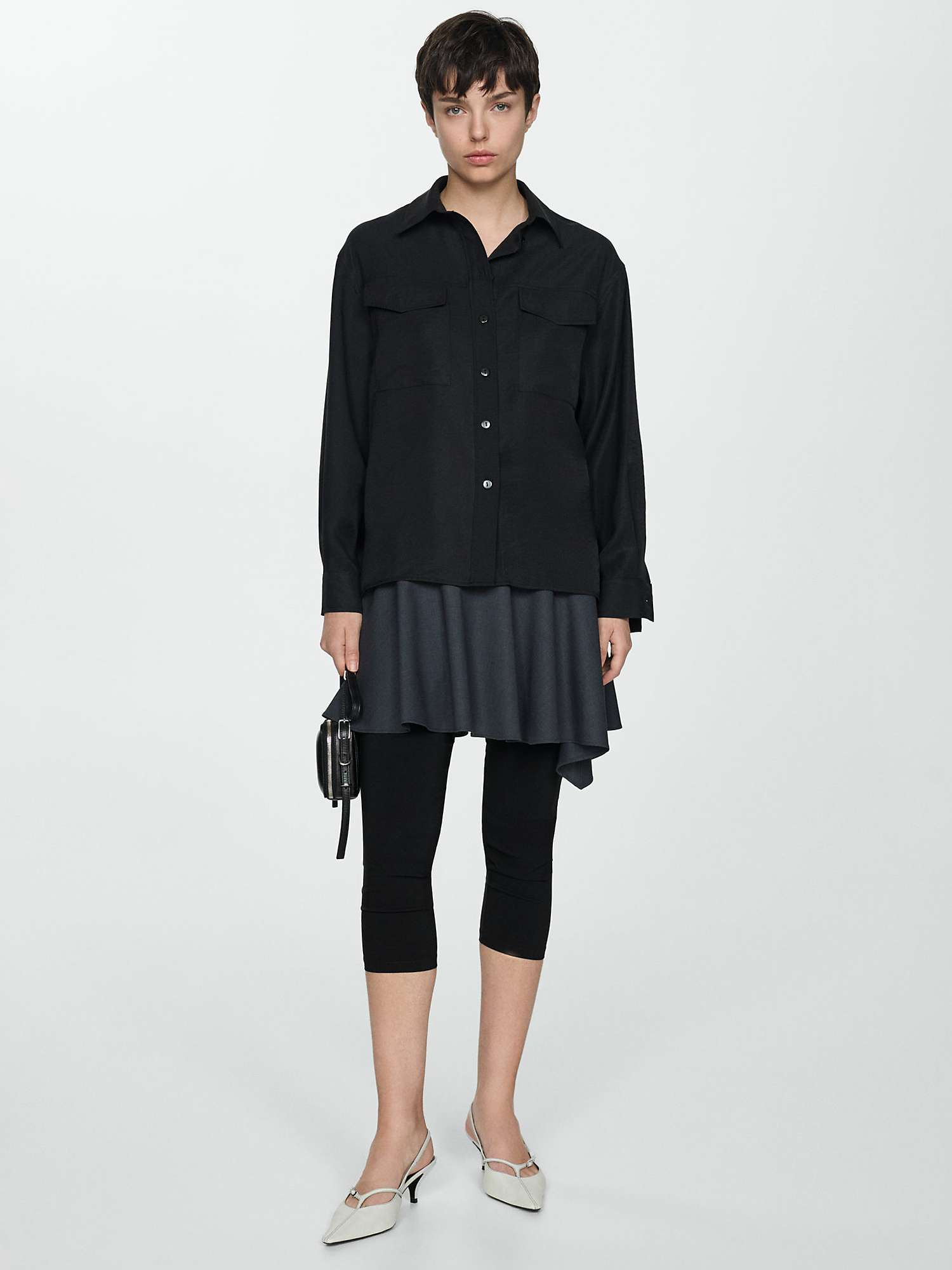 Buy Mango Perseo Shirt, Black Online at johnlewis.com