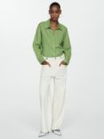 Mango Samari Linen Shirt, Green