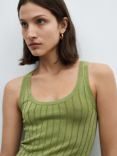 Mango Klan Lurex Ribbed Tank Top, Green